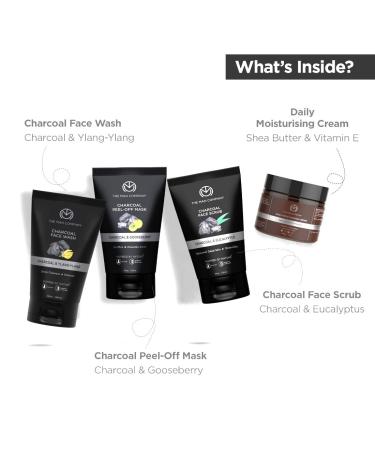 The Man Company Facial Care Kit | Charcoal Face Wash & Scrub | Peel Off Mask & Moisturising Cream | Exfoliate & Cleanse | Blackhead Remover | Shea Butter Aloe Vera Vitamin E | Perfect Gift Set of 4 - Buy Online on GoSupps.com