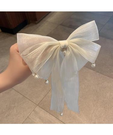 Large Bow Hair Clip Hair Bows Clip Women's French Hair Clips Fabric Hair Bow Knot Hair Clips for Wedding Party Party and Other Occasions Black - Buy Online on GoSupps.com