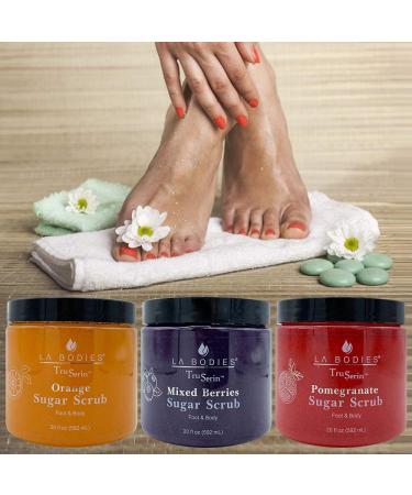 LAB Foot & Body Sugar Scrub - Deep Exfoliating & Moisturizing for Ultra Hydration | Orange (20oz) | International Shipping Available - Buy Online on GoSupps.com