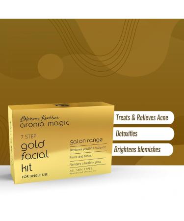 Aroma Magic Gold Facial Kit - 7 Steps Firming & Toning Skincare Set | Enhance Dull Skin for Youthful Glow | Single Use for All Skin Types - Buy Online on GoSupps.com