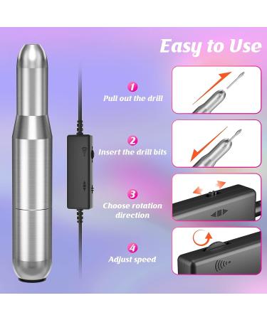 Winzwon Electric Nail Drill File Kit - Professional Efile Manicure Pedicure Tools for Acrylic, Gel, Dip Nails - Gifts for Women - Buy Online on GoSupps.com