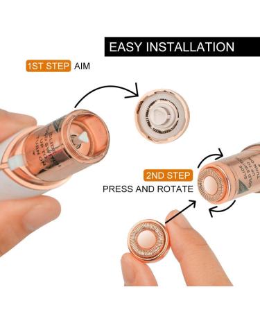 4Pcs Facial Hair Remover Replacement Heads - Painless Epilator Blades for Women - Gold Rose - Includes Cleaning Brush - Buy Online on GoSupps.com
