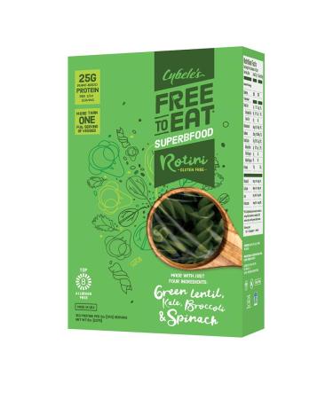Cybele's Free to Eat Gluten Free & Grain Free Pasta| Superfood Green, Rotini | High in Plant Based Protein |  Dairy Free, Nut Free, Soy Free, Allergen Free, Non GMO, Vegan | 8oz Box (Pack of 6) Superfood Green Rotini 8 Ounce (Pack of 6)