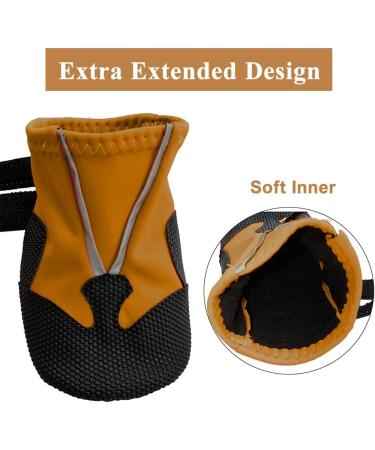 REESTBOO Dog Shoes 4 Pcs Breathable Dog Boots Pet Snow Shoes with Adjustable Straps & Non-Slip Soles Dog Paw Protectors Running Shoes for Large Dogs Outdoor Indoor Wearing Brown (XXL) XXL Brown - Buy Online on GoSupps.com