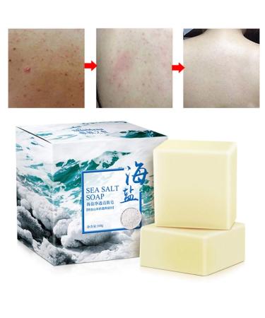 Allbestaye Mite Remove Soap Facial Soap Rich In Sea Salt Quickly Mites Repair Nourish Cleansing One Piece 1PC