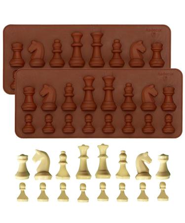 2Pcs Chess Piece Chocolate Candy Molds  International Chess Silicone Mold Epoxy Resin Craft Casting Fondant Paper Clay Wax Melt Mold