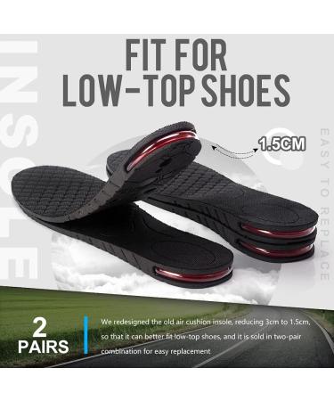 Height Increasing Insoles - 2 Pairs Air Cushion Shoe Pads for Men & Women | Black Heel Inserts - Buy Online on GoSupps.com