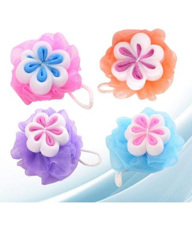 Buy Healifty Shower Sponge Balls - Unique Flower Shape Mesh Bath Scrubber for Family - 4pcs | International Shipping Available - Buy Online on GoSupps.com