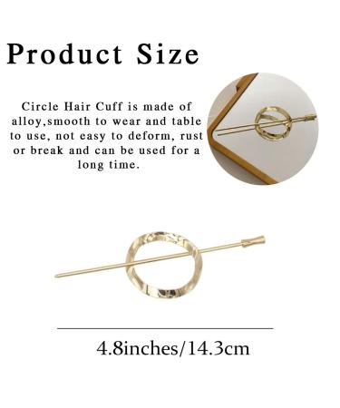 Brinie Gold Hair Bun Cuff Sticks - Vintage Hair Holder & Pins for Women and Girls (2 Pack) - Buy Online on GoSupps.com