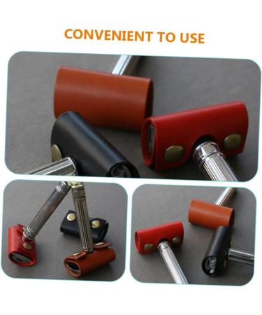 Gogogmy Razor Accessories - Durable Scratch-Resistant Leather Case Cover for Razor - 2 Piece Set Brown 8.5x4.5cm - International Shipping - Buy Online on GoSupps.com