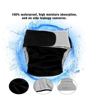 Reusable Adults Diapers - Washable Incontinence Nappy for Men and Women - Velcro Design - Waistline 19.68-49.60 inch - Black - Buy Online on GoSupps.com