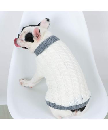 Gojiny Dog Sweater Vest - Warm Crocheted Coat for Small Medium & Large Dogs - Soft Knit Jacket in White - Buy Online on GoSupps.com