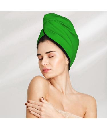 Green Microfiber Hair Towel - Super Absorbent Coral Velvet Wrap for Women | Quick Dry Cap for Long Curly & Thick Hair - Buy Online on GoSupps.com