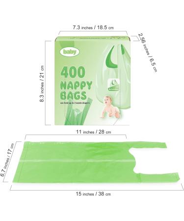 Eco-Friendly Baby Disposable Diaper Bags - Compostable & Biodegradable with Easy-Tie Handles (400 Pieces) | Perfect for Organic Waste Disposal - Buy Online on GoSupps.com