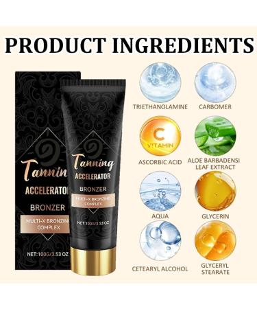 RisingSea Tec Sun tan accelerator sun cream 100 g dark brown color direct bronzer ideal for solarium and outdoor sun - Buy Online on GoSupps.com