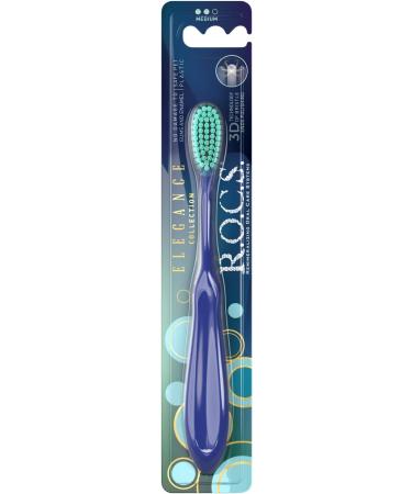 ROCS Toothbrush Elegance - Medium Firmness Comfortable Handle Colorful Design - International Shipping Available - Buy Online on GoSupps.com