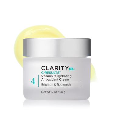 ClarityRx C-Results Vitamin C Hydrating Antioxidant Face Cream Natural Plant-Based Anti-Aging Facial Moisturizer for Brighter Skin 1.7 Ounce (Full Size)