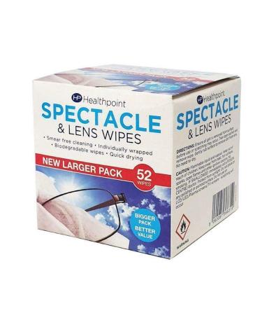 Healthpoint Glasses Wipes 624 Individually Wrapped Lens Wipes - Also Suitable for Cameras Binoculars & Smartphone Screens