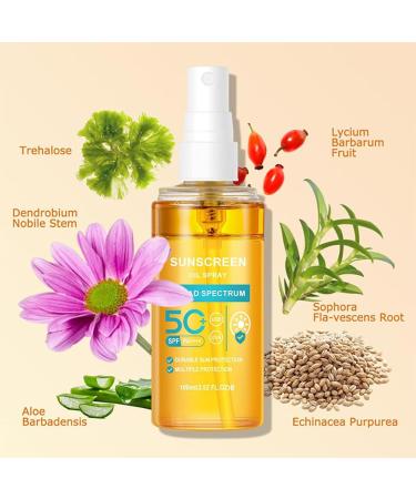 Body Sunscreen Oil Spray SPF 50 - Lightweight Hydrating and Glow-Boosting Mist for All Skin Type 100ml - Buy Online on GoSupps.com