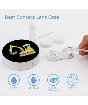 Cartoon Excavator Contact Lens Case - Portable & Travel-Friendly with Mirror | Ideal for International Shipping - Buy Online on GoSupps.com