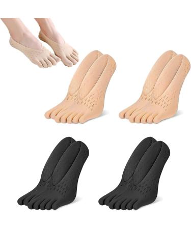 Gaukomzs 4 Pairs Anti Bunions Socks, Projoint Antibunions Health Sock, Bunion Corrector for Women and Men, Strongjoints Bunion Relief Socks, Split Toe Orthopedic Compression Bunions Socks