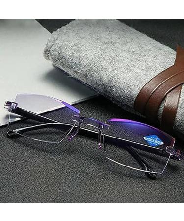 Sapphire Dual Focus Anti Blue Light Reading Glasses - High Hardness 1.5 Diopters for Men & Women in Purple Blue - Buy Online on GoSupps.com
