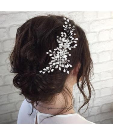Unicra Silver Rhinestone Bridal Hair Comb - Wedding Headpiece for Women and Girls - Buy Online on GoSupps.com