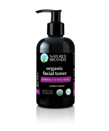 Organic Facial Toner by Herbal Choice Mari (Normal-Oily Skin 8 Fl Oz BPA FreePlastic Bottle) - No Toxic Chemicals