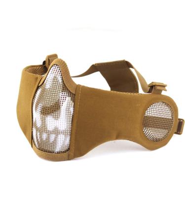 H World EU Tactical Airsoft Mask Breathable with Ear Protection DE Skull