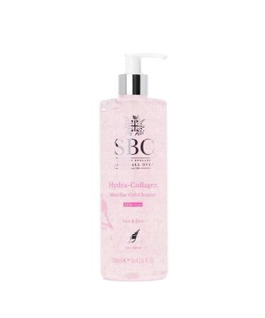 SBC Skincare Hydra-Collagen Micellar Gel Cleanser - 500ml | Hydrating Gel Makeup Remover | Cleansing Anti-Ageing Micellar Gel | Soap Free Makeup Remover 500 ml (Pack of 1)
