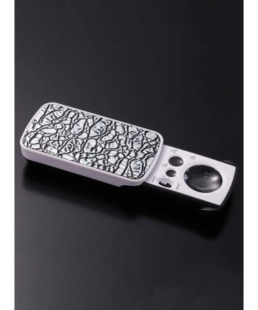 Snowmanna-30X/60X/90X LED Lighted Slide out Pocket Magnifying Glass High Magnification with LED and UV Lights Portable Loupe Magnifier Loop Currency Detecting Jewelry Magnifier (silver) - Buy Online on GoSupps.com