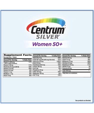 Centrum Silver Women 50+ 275 Tablets - Complete Multivitamin for Women Over 50 - Buy Online on GoSupps.com
