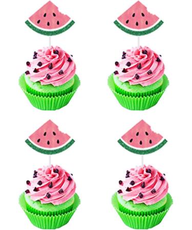 CZolden Watermelon Cake Toppers Kits One in a Melon Cupcake Topper Baby Shower 1st Birthday Supplies Watermelon Birthday Party Supplies - Buy Online on GoSupps.com