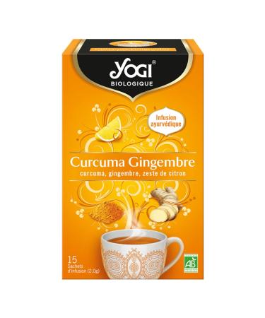 Yogi Organic Turmeric Ginger Infusion 100% Organic 15 Heat Sealed Sachets and without staple 24 g 311916