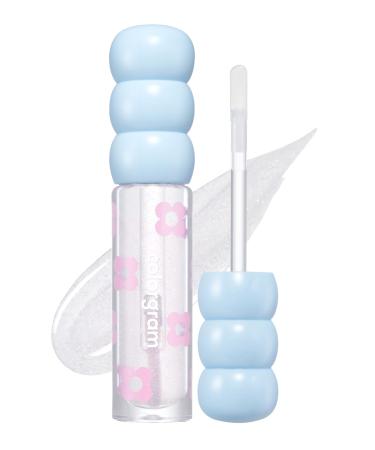 COLORGRAM Fruity Glass Tint Pearl Gloss | Lip Plumper | Glossy Transparent Dewy Lip Gloss with subtle Pink Glitter Buildable & Blendable for Glowing Sparkling effect 0.11 Oz. 00 Pearl Gloss