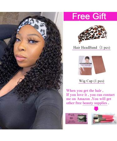 Curly Headband Wig for Black Women - 12 Inch Deep Wave Human Hair, 150% Density, No Lace - Buy Online on GoSupps.com