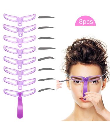 Reusable Eyebrow Stencils Set | 8 Elegant Shapes for Perfect Brows | Makeup Tools with Holder for Flawless Application - Buy Online on GoSupps.com