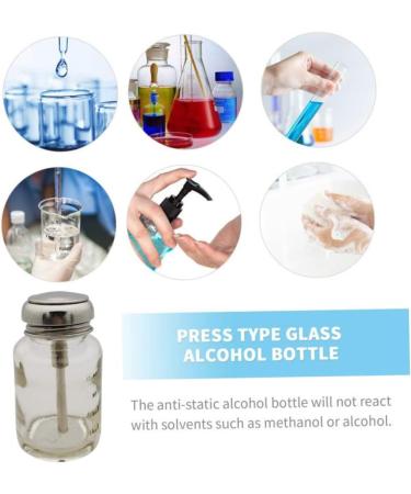 Push Glass Bottle Push Down Alcohol Dispenser for Nail Polish Makeup Remover 80ML press type alcohol bottle - Buy Online on GoSupps.com