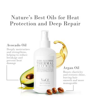 VoC Thermal Protection Haircare Spray | Natural Heat Protectant for Hair | Memory Retention Anti-Frizz Non-Toxic Cruelty-Free Vegan (8.5 oz | 250 ml) - Buy Online on GoSupps.com