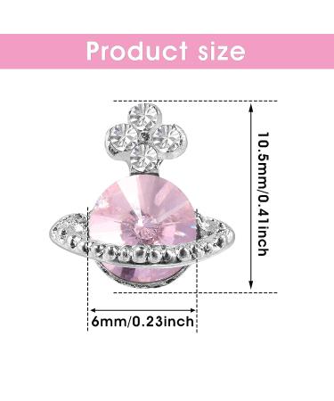 WLLHYF 10Pcs Planet Rhinestone Charms - Luxury 3D Saturn Nail Art Accessories for Women - Buy Online on GoSupps.com