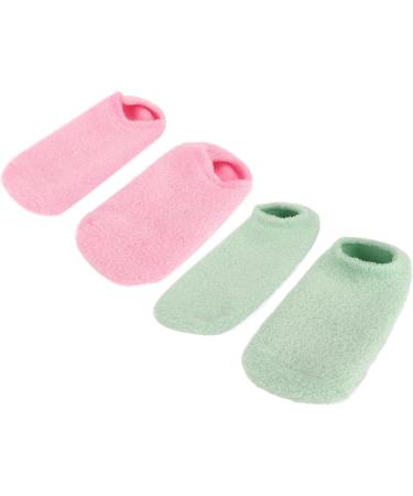 Qukaim Moisturizing Spa Socks Moisturizing Gel Spa Socks Set of 2 Repair Nourishing Green Slip-Resistant Socks for Dry Cracked Feet - Buy Online on GoSupps.com