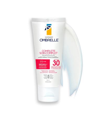 Garnier Ombrelle Complete Sunscreen Lotion SPF 30 For Body and Face High Broad Spectrum Advanced UVA/UVB Protection Non-Greasy Water Resistant Quick Absorption Non-Comedogenic 90ml