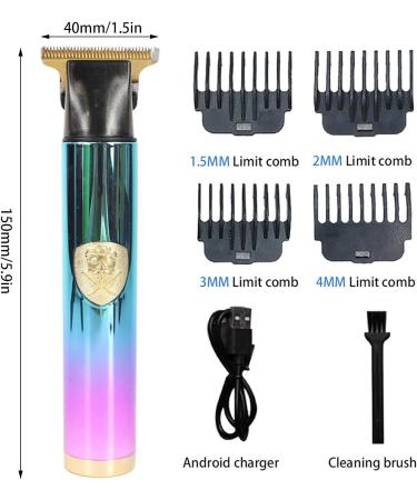 Dous T9 Hair Trimmer Professional T9 Mens T-Hair Clippers Electric Zero Gapped Cordless Hair Trimmer for Haircut & Grooming Rechargeable Green Purple - Buy Online on GoSupps.com