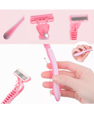 Gaobangm Women's Razor with 3 Replacement Blades - Skin-Friendly for Armpit & Pubic Hair - Pink 5.5 x 15 cm - International Shipping Available - Buy Online on GoSupps.com