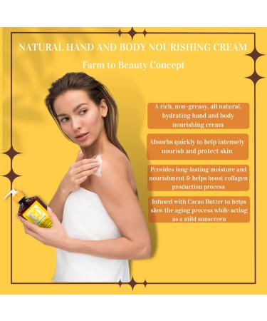 Natural Shea Mango Cacao Hand & Body Lotion - Lightweight Moisturizer for Dry Sensitive Skin - Non-Greasy Super Hydration & Skin Rejuvenation - Buy Online on GoSupps.com