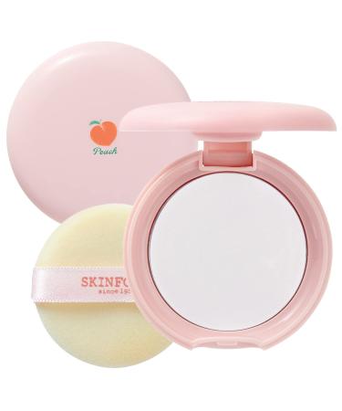 SKINFOOD Peach Cotton Pore Blur Pact - Sebum Control Pack with Silky Texture - Long Lasting Makeup Fixing - Pore Primer with Mineral Powder for Oily Skin - Pore Quick Minimizer (4g)