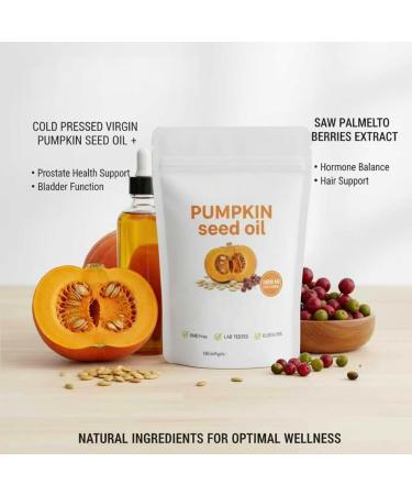Pumpkin Seed Oil Capsules Hair Growth Skin Care NonGmo Gluten1pcs - Buy Online on GoSupps.com