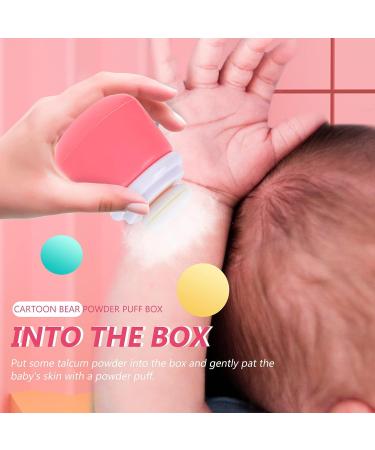 OSALADI Baby Powder Bottle with Cartoon Bear Powder Puff Box - Pink Portable Powder Dispenser for Kids - Buy Online on GoSupps.com