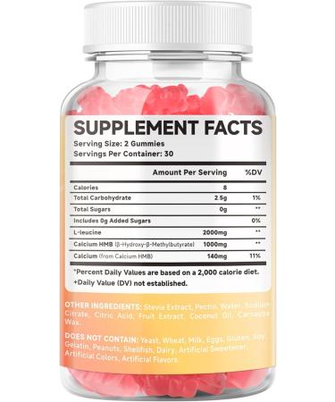 2 Pack HMB and L-Leucine Gummies HMB and Leucine Amino Acid for Muscle Growth Muscle Mass Muscle Relief and Fast Workout Recovery for Men & Women Sugar-Free Raspberry Flavor 120 Count 60 Count (Pack of 2) - Buy Online on GoSupps.com