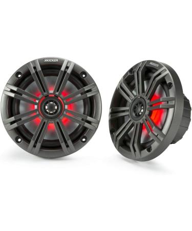 Kicker KM 6.5 Marine Speakers with UV Treatment, Charcoal/White Grilles & 7 Color LED System - Buy Online on GoSupps.com